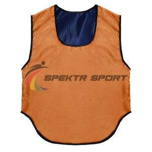 Купить Манишка футбольная двусторонняя Spektr Sport оранжево-синяя, р. 36-40 в Соликамске 